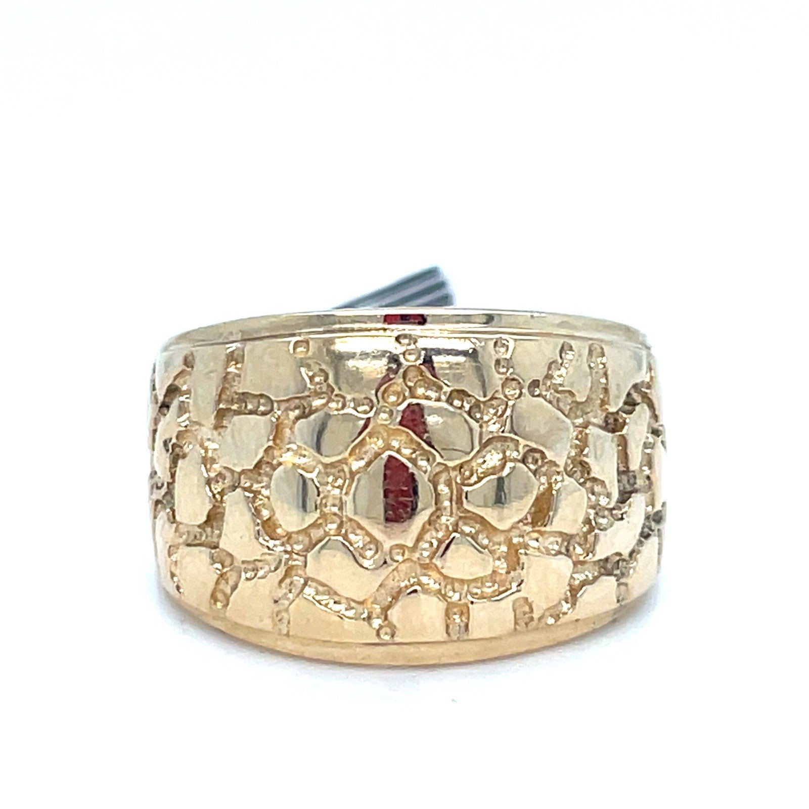 14k Yellow Gold Wide Nugget Ring 5.10g Size 80