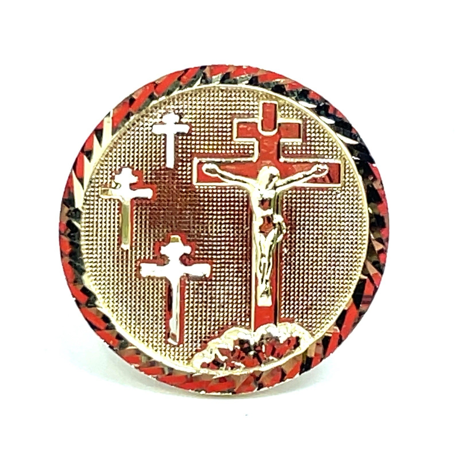 10k Yellow Gold Round 4 Cross Ring 7.20g Size 120