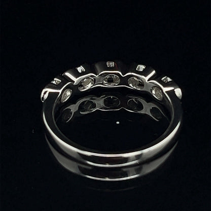 Platinum 5 diamond band ring G/H  VS .9ctw Size 74