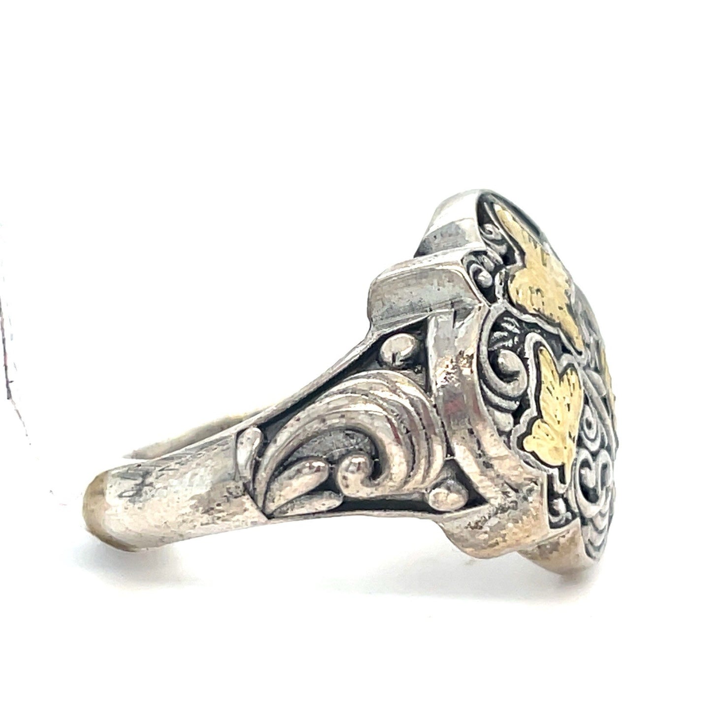925 Sterling Silver Women’s Two Tone Butterflies Ring 5.45g Size 81