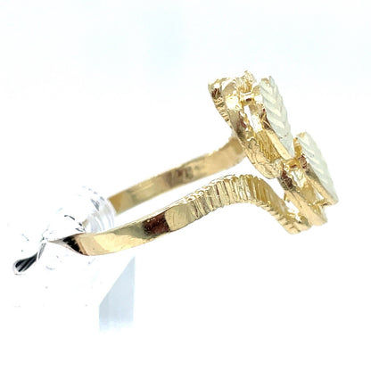 10k Yellow Gold Women’s Hearts Ring 3.76g Size 71