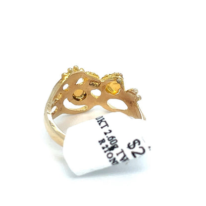 10k Two Tone Womens Leaves Ring 2.60g Size 62