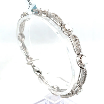 925 Sterling Silver Women’s 7.5 Synthetic Opal Bracelet 13.55g .21CTW3