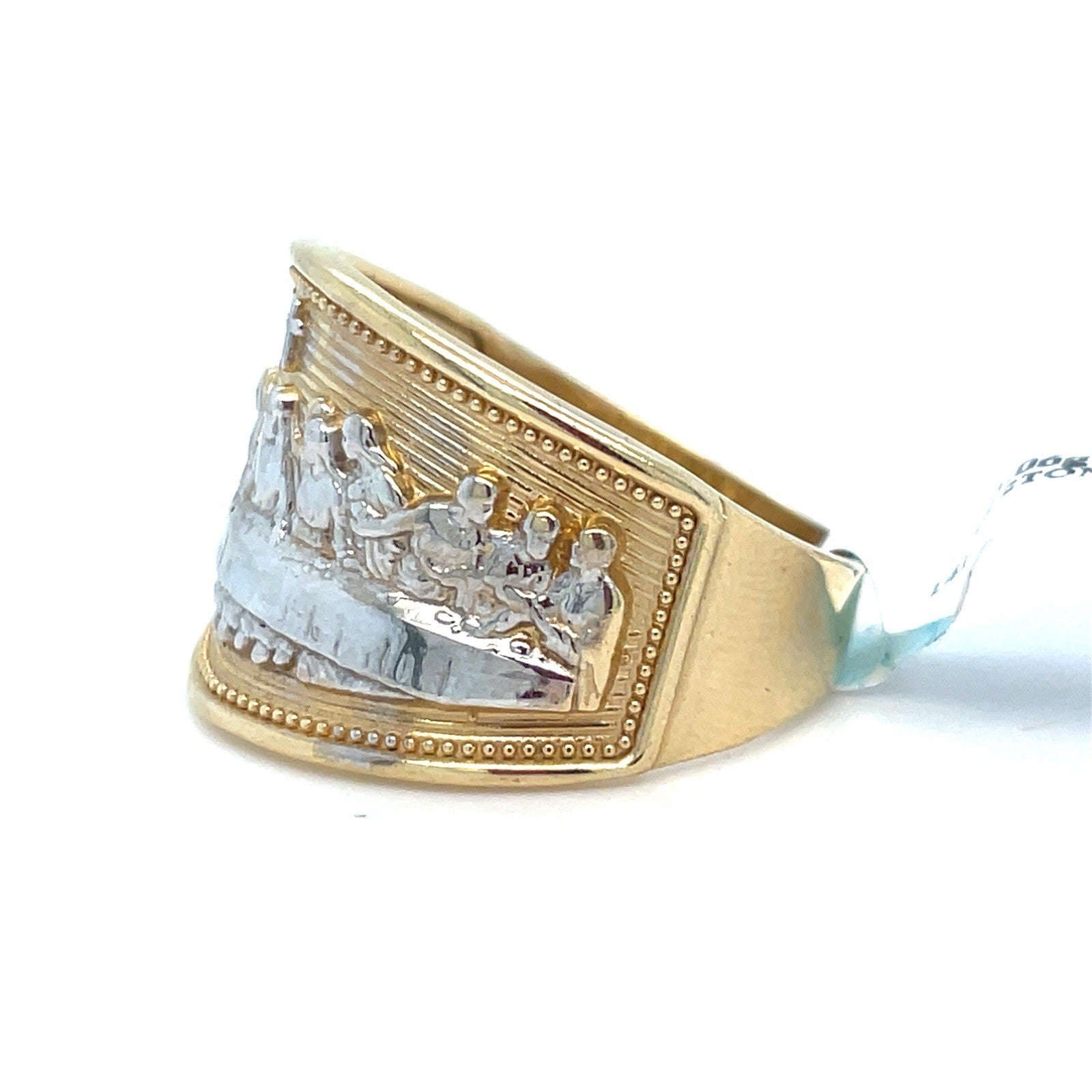 14k Two Tone Gold Men’s Last Supper Ring 6.06g Size 103