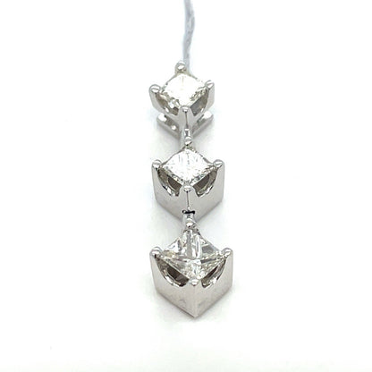 14k White Gold Princess Cut Diamond Pendant 2.20g I/j 1CTW I10