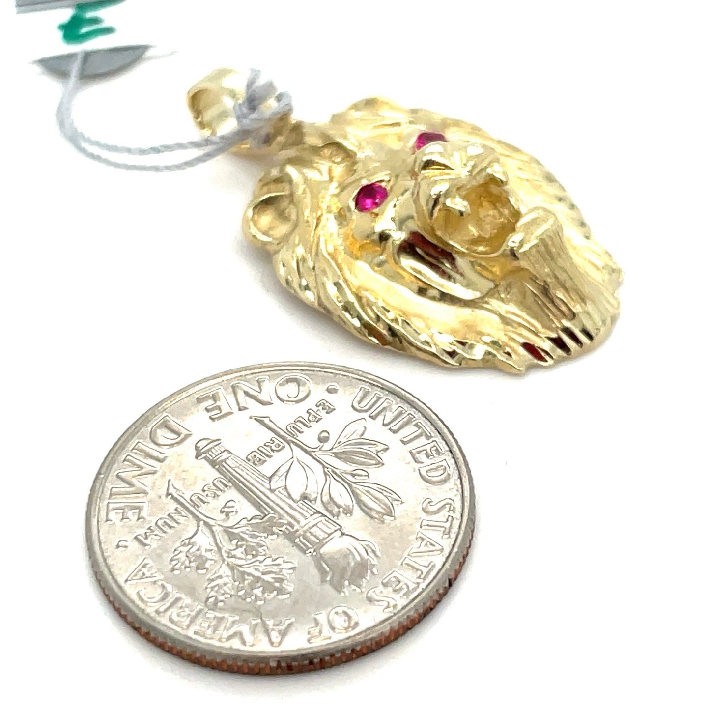 14K Yellow Gold Lion Face Pendant 4.30g 2