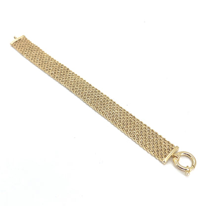 14K Yellow Gold Bracelet | Hollow Rope Weave Style, 7.5 inch