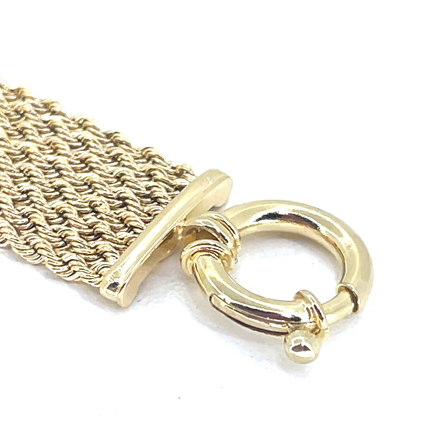14K Yellow Gold Bracelet | Hollow Rope Weave Style, 7.5 inch