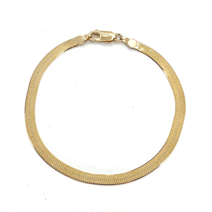14K Yellow Gold Herringbone Bracelet | 3.8mm, 7.25", 4.10g