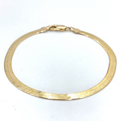 14K Yellow Gold Herringbone Bracelet | 3.8mm, 7.25", 4.10g