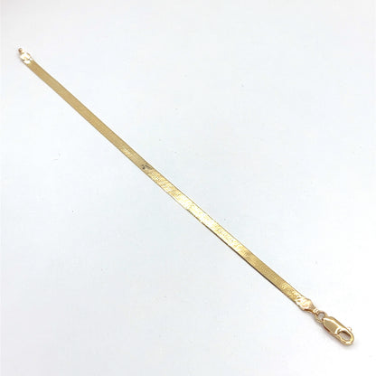 14K Yellow Gold Herringbone Bracelet | 3.8mm, 7.25", 4.10g