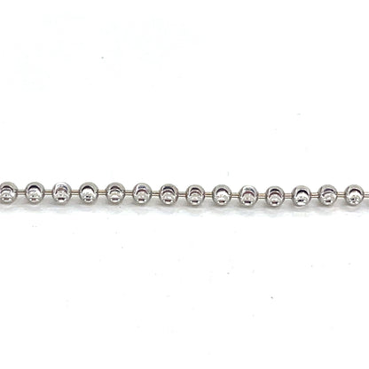 14K White Gold Bracelet | Moon Beads, 7 Inches