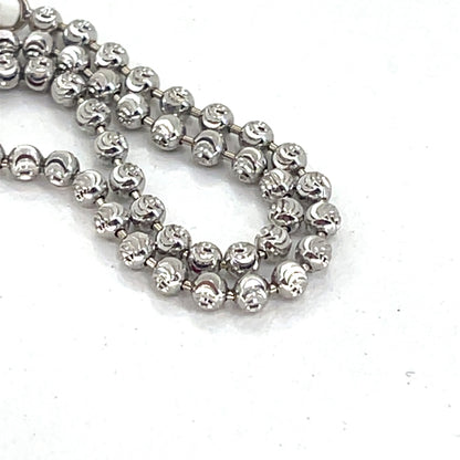 14K White Gold Bracelet | Moon Beads, 7 Inches