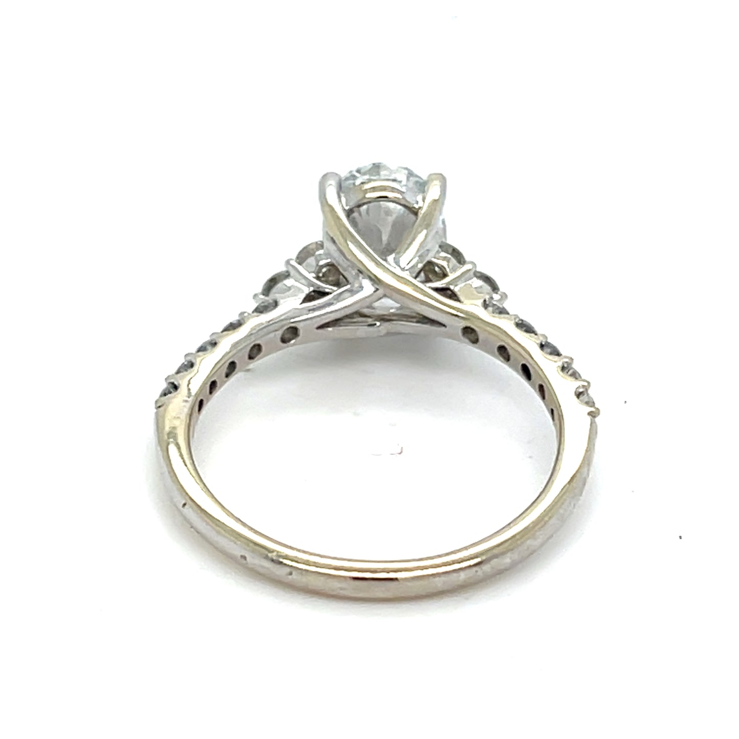 14K White Gold Lab Diamond Ring | Oval Lab Diamond 2.00 TCW D VVS 2, Size 7