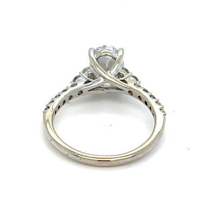14K White Gold Lab Diamond Ring | Oval Lab Diamond 2.00 TCW D VVS 2, Size 7