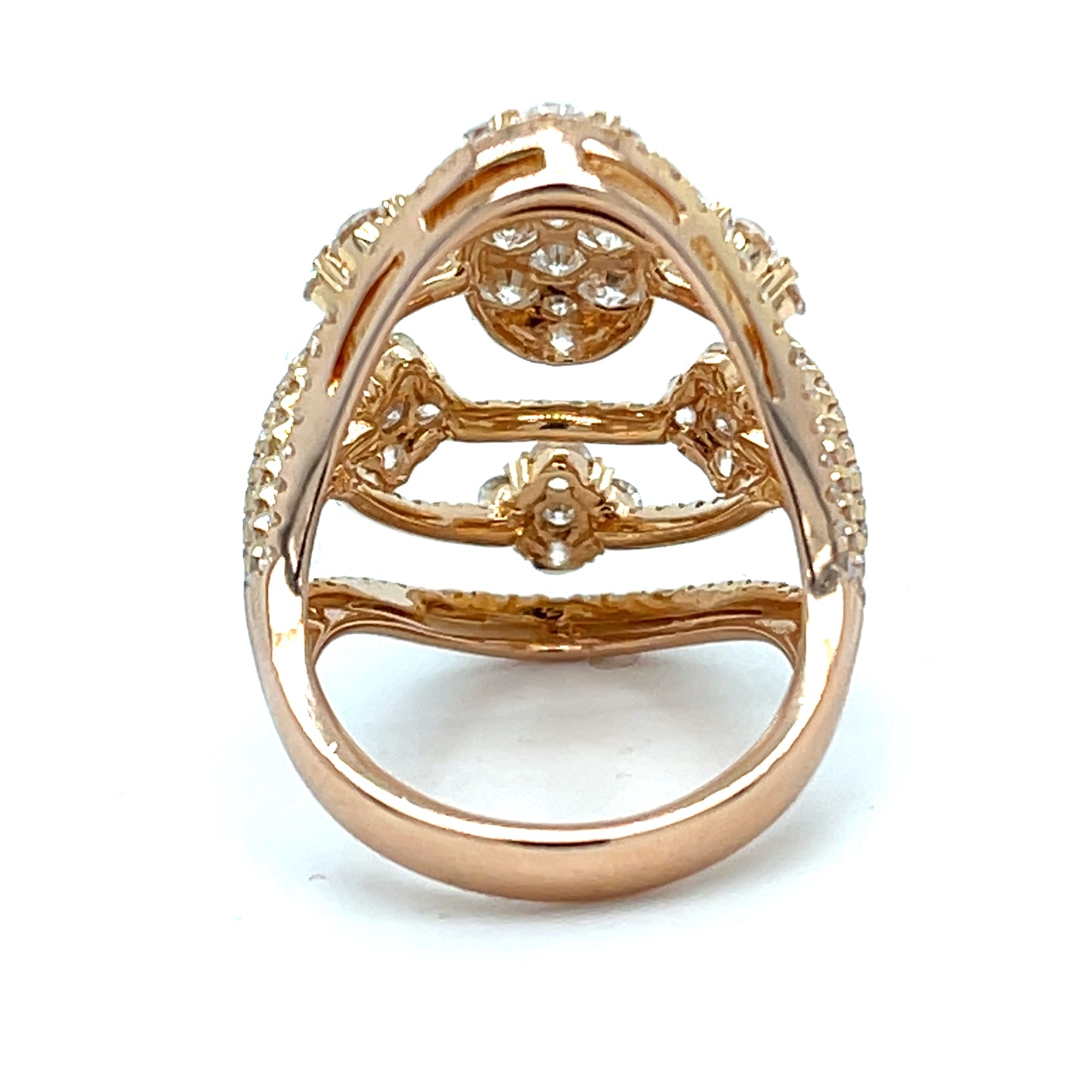 18K Rose Gold Natural Diamond Cocktail Ring | 4.52 TCW