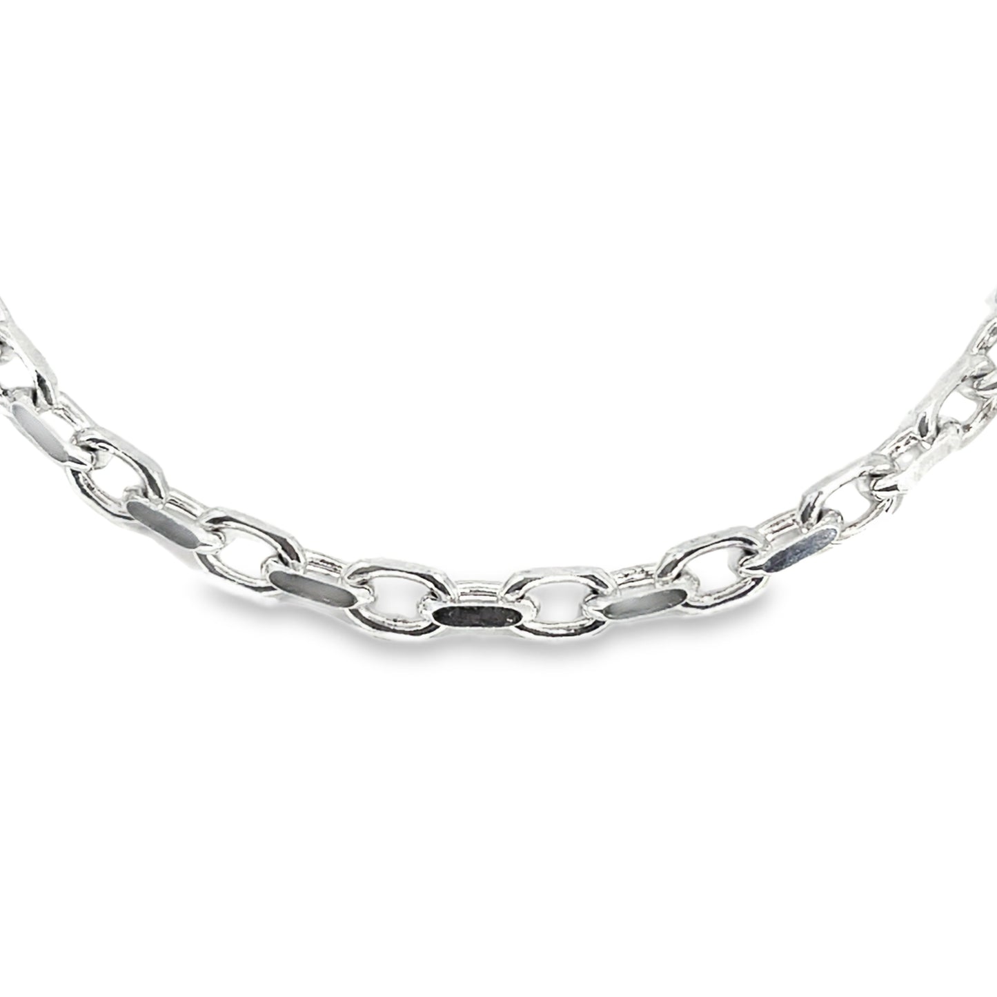 Sterling Silver Men’s Necklace | Anchor Link Style, 24 inch