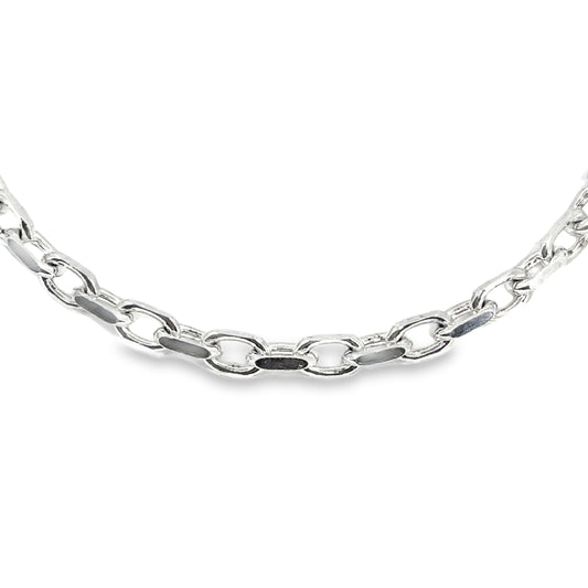 Sterling Silver Men’s Necklace | Anchor Link Style, 24 inch