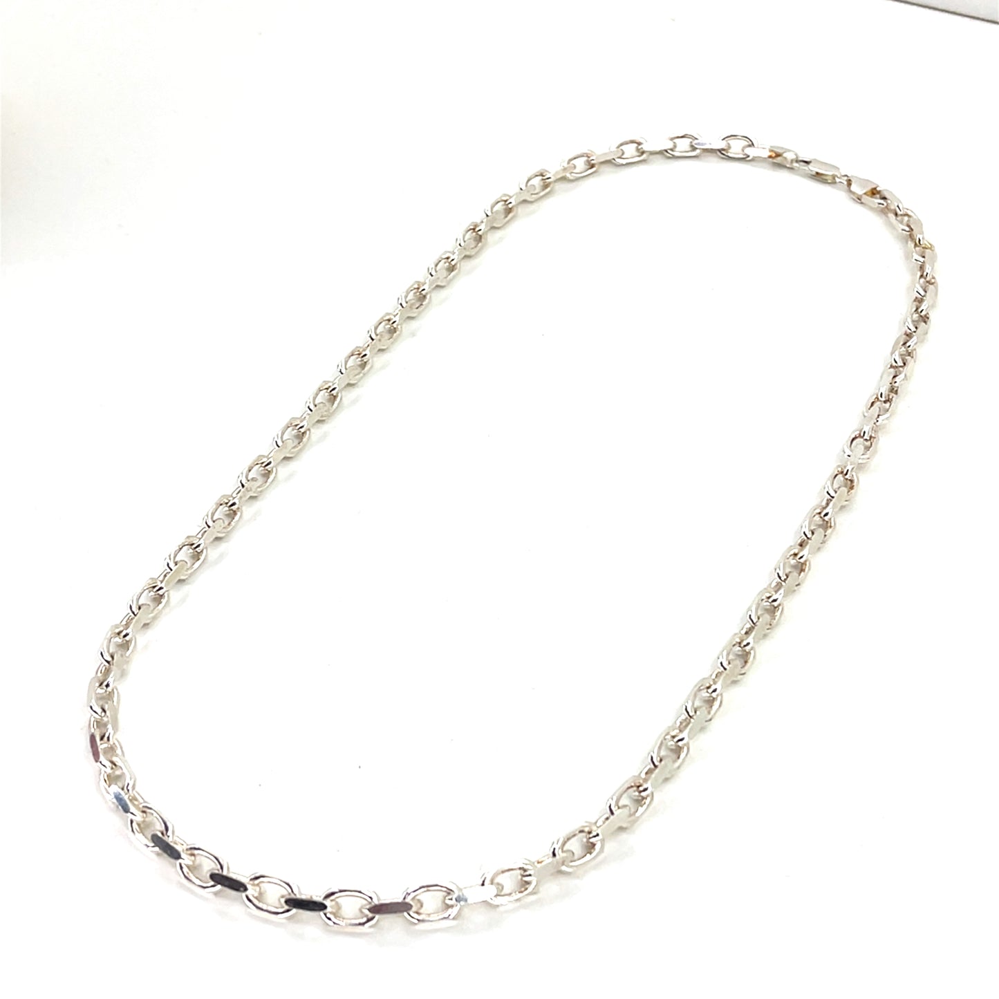 Sterling Silver Men’s Necklace | Anchor Link Style, 24 inch