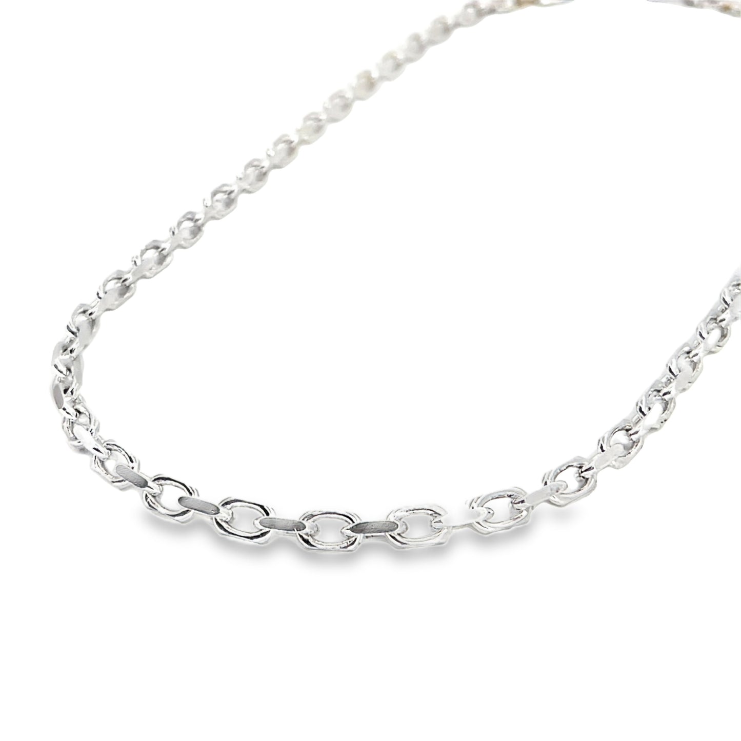 Sterling Silver Men’s Necklace | Anchor Link Style, 24 inch