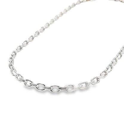 Sterling Silver Men’s Necklace | Anchor Link Style, 24 inch