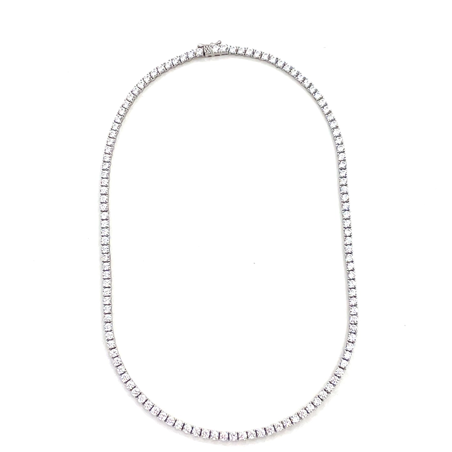 Sterling Silver Necklace | CZ Tennis Design, 16 INCH
