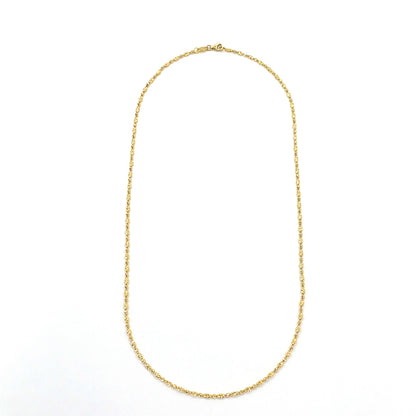 14K Yellow Gold Necklace | Moon Cut Oval Bead Design, 20 inch