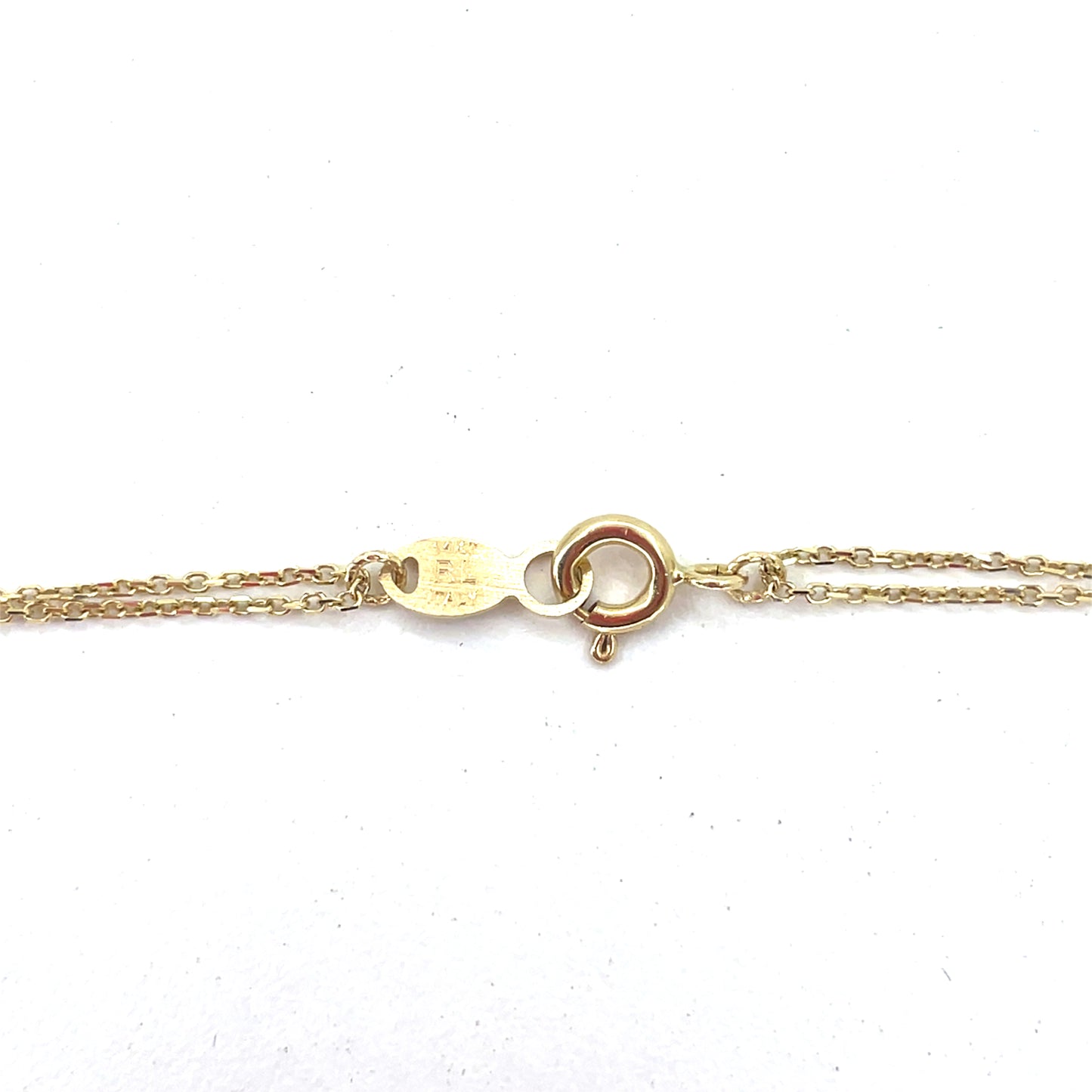 14K Yellow Gold Necklace | Double Rolo Half Paper Clip Design, 17 inch