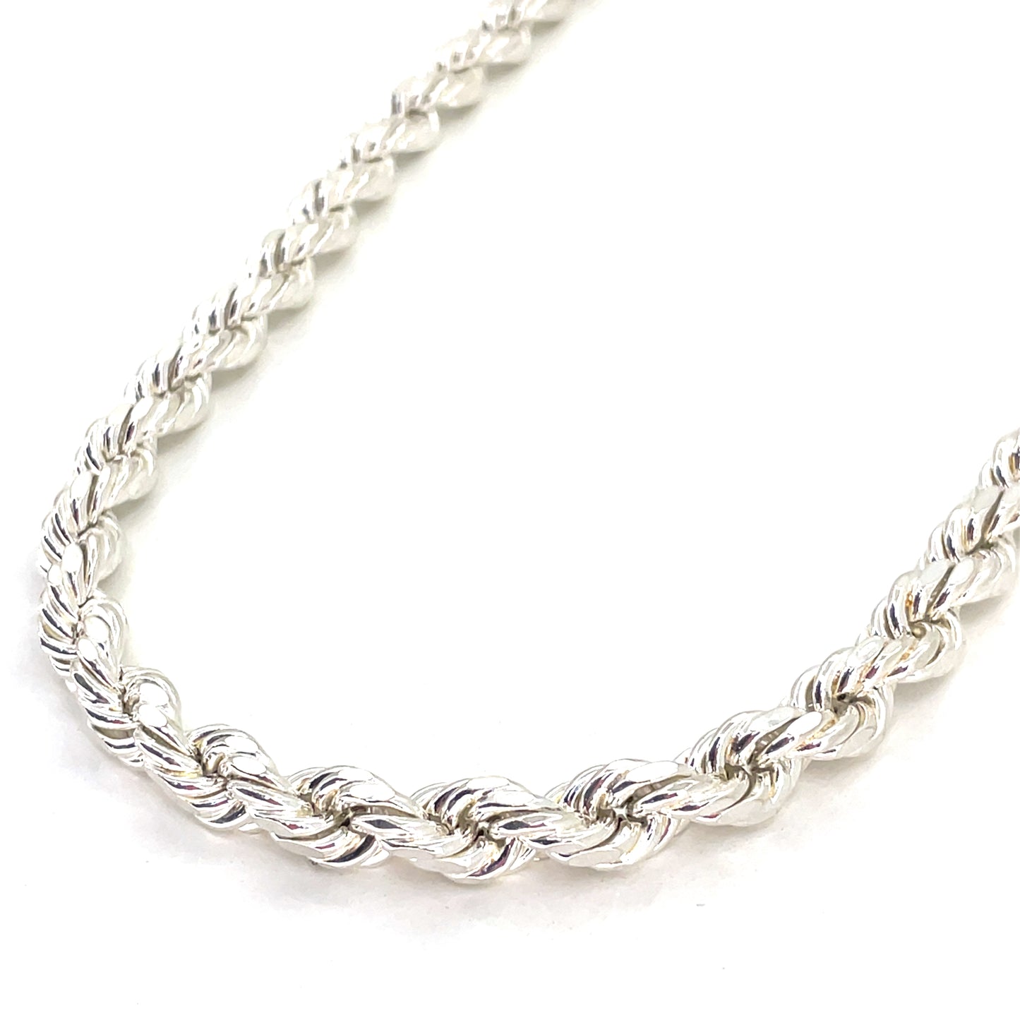 Sterling Silver Necklace | Hollow Rope Style, 26 inch