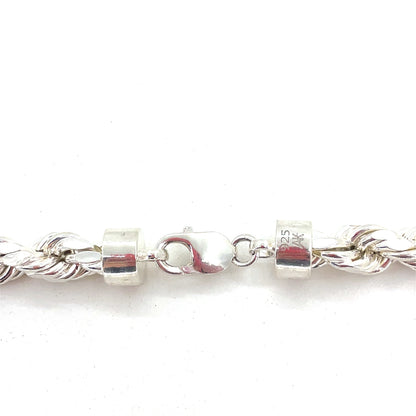 Sterling Silver Necklace | Hollow Rope Style, 26 inch