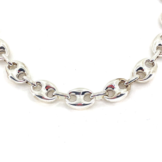 Sterling Silver Men’s Necklace | Puff Mariner Style, 22 inch