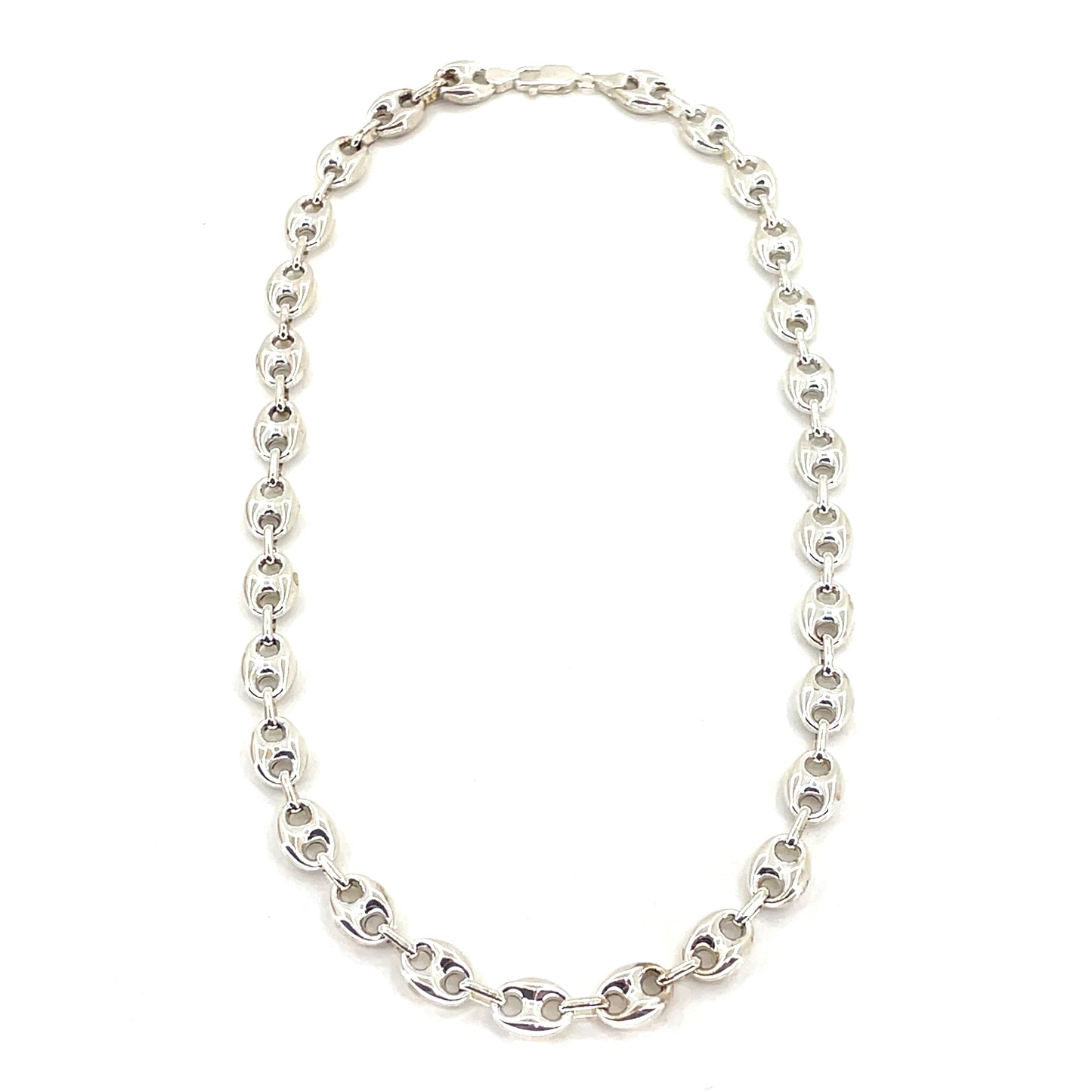 Sterling Silver Men’s Necklace | Puff Mariner Style, 22 inch