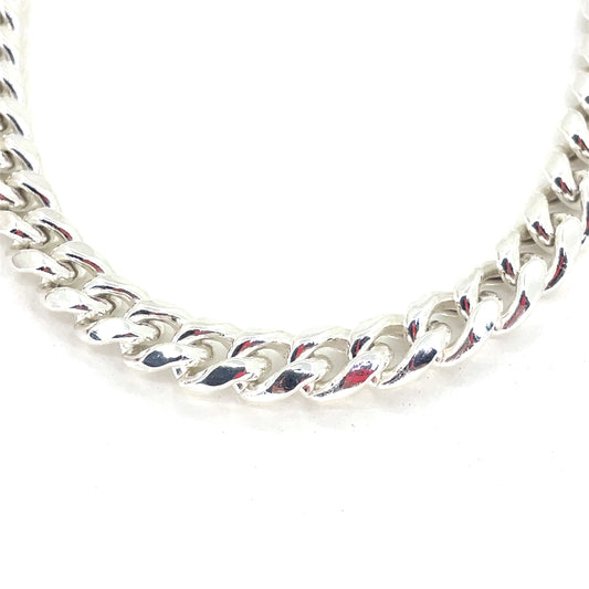 Sterling Silver Necklace | Hollow Miami Cuban Link Design – 24 inch