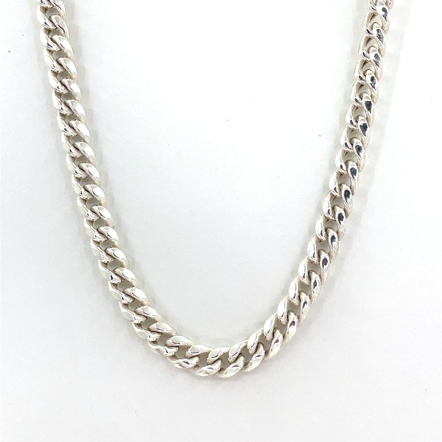 Sterling Silver Necklace | Hollow Miami Cuban Link Design – 24 inch