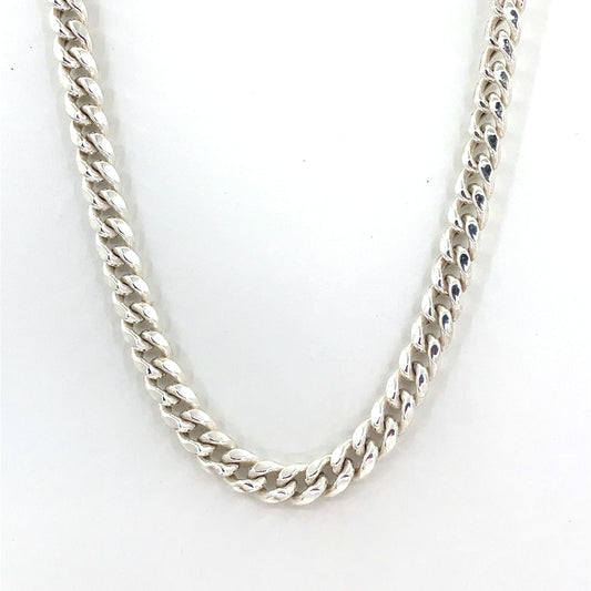 Sterling Silver Necklace | Hollow Miami Cuban Link Design – 24 inch