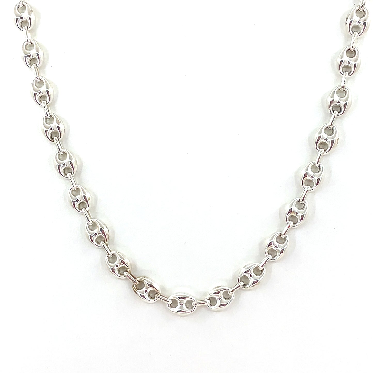 Sterling Silver Men’s Necklace | Puff Mariner Style, 22 inch