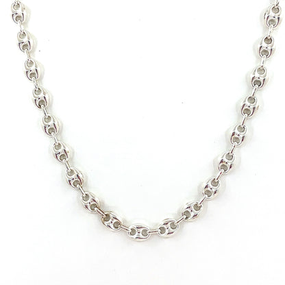 Sterling Silver Men’s Necklace | Puff Mariner Style, 22 inch