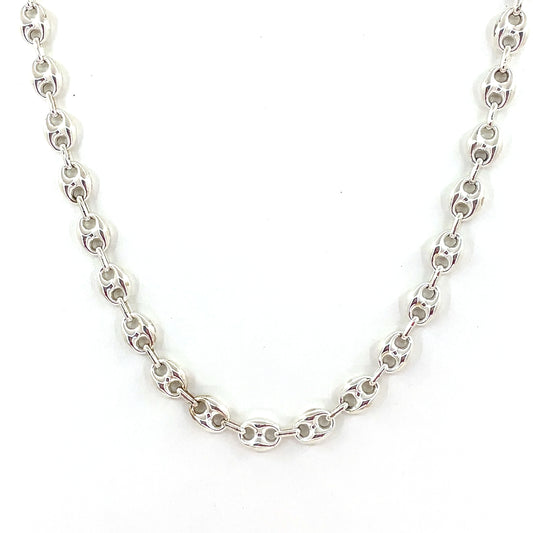 Sterling Silver Men’s Necklace | Puff Mariner Style, 22 inch