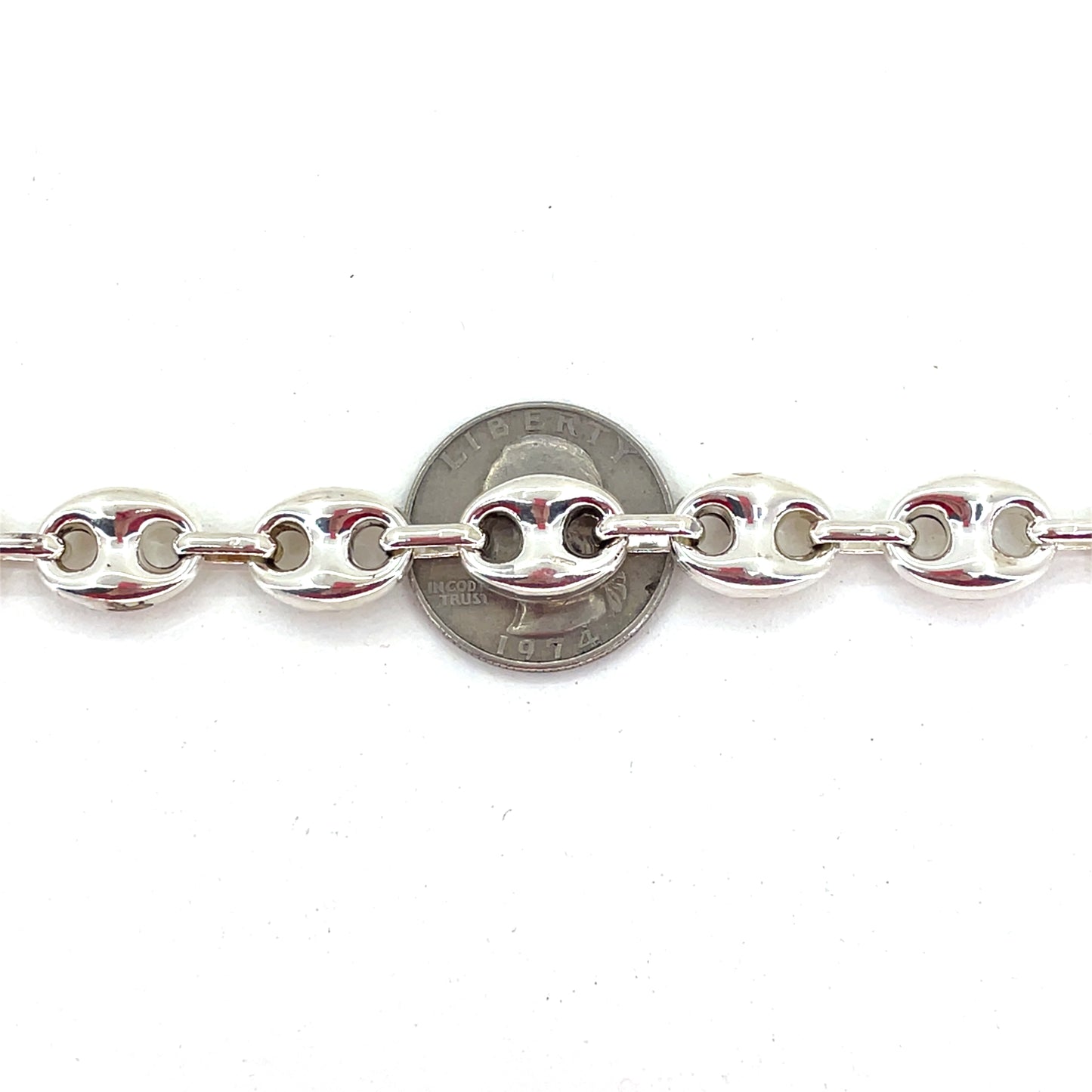 Sterling Silver Men’s Necklace | Puff Mariner Style, 22 inch