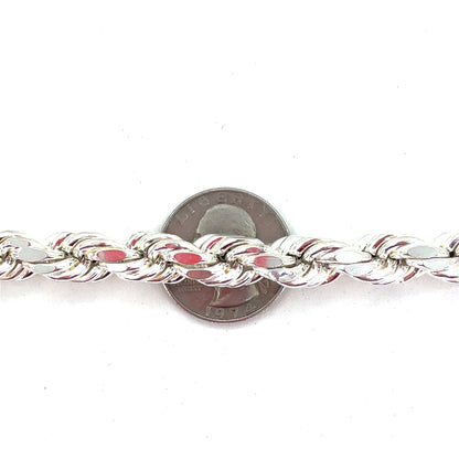 Sterling Silver Necklace | Hollow Rope Style, 26 inch