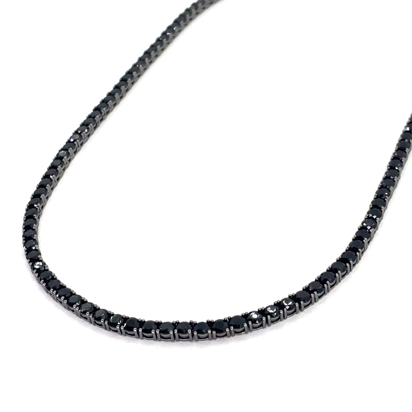 Sterling Silver Necklace | CZ Tennis Design, 18 INCH