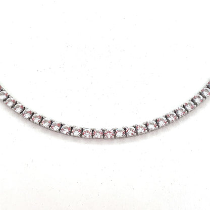 Sterling Silver Necklace | CZ Tennis Design, 16–18 INCH