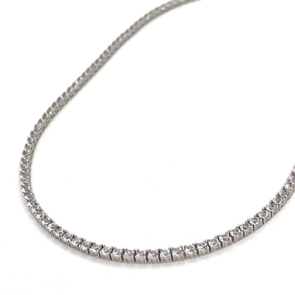 Sterling Silver Necklace | CZ Tennis Design, 16–18 INCH