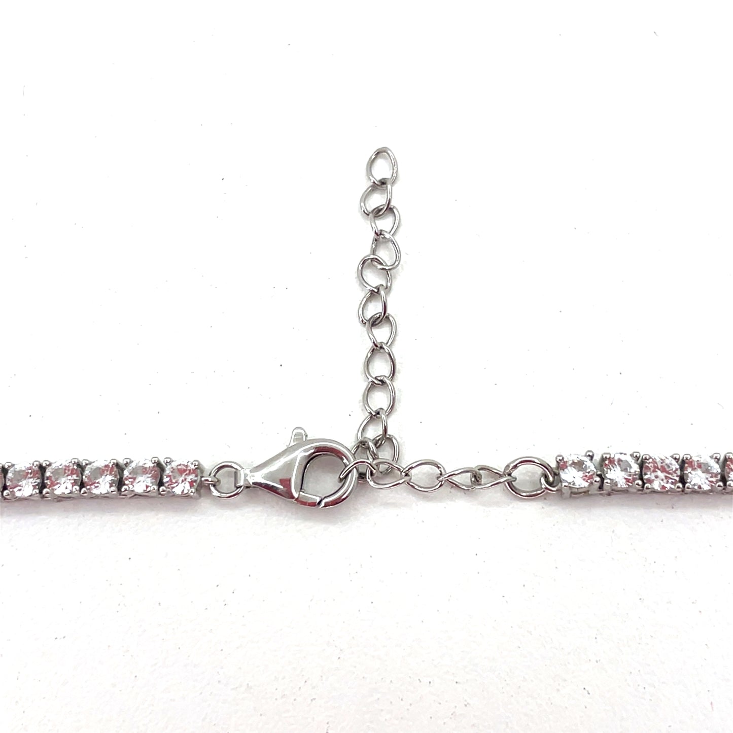 Sterling Silver Necklace | CZ Tennis Design, 16–18 INCH