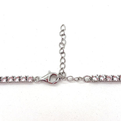Sterling Silver Necklace | CZ Tennis Design, 16–18 INCH