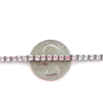 Sterling Silver Necklace | CZ Tennis Design, 16–18 INCH