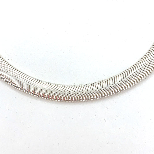 Sterling Silver Necklace | Herringbone Style, 18 inch