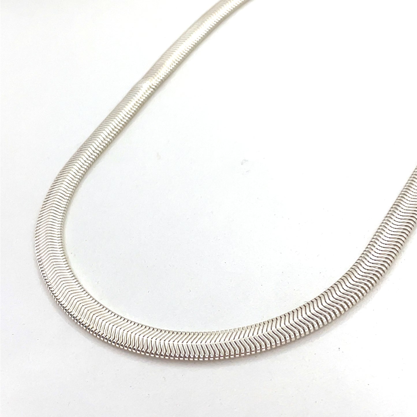 Sterling Silver Necklace | Herringbone Style, 18 inch