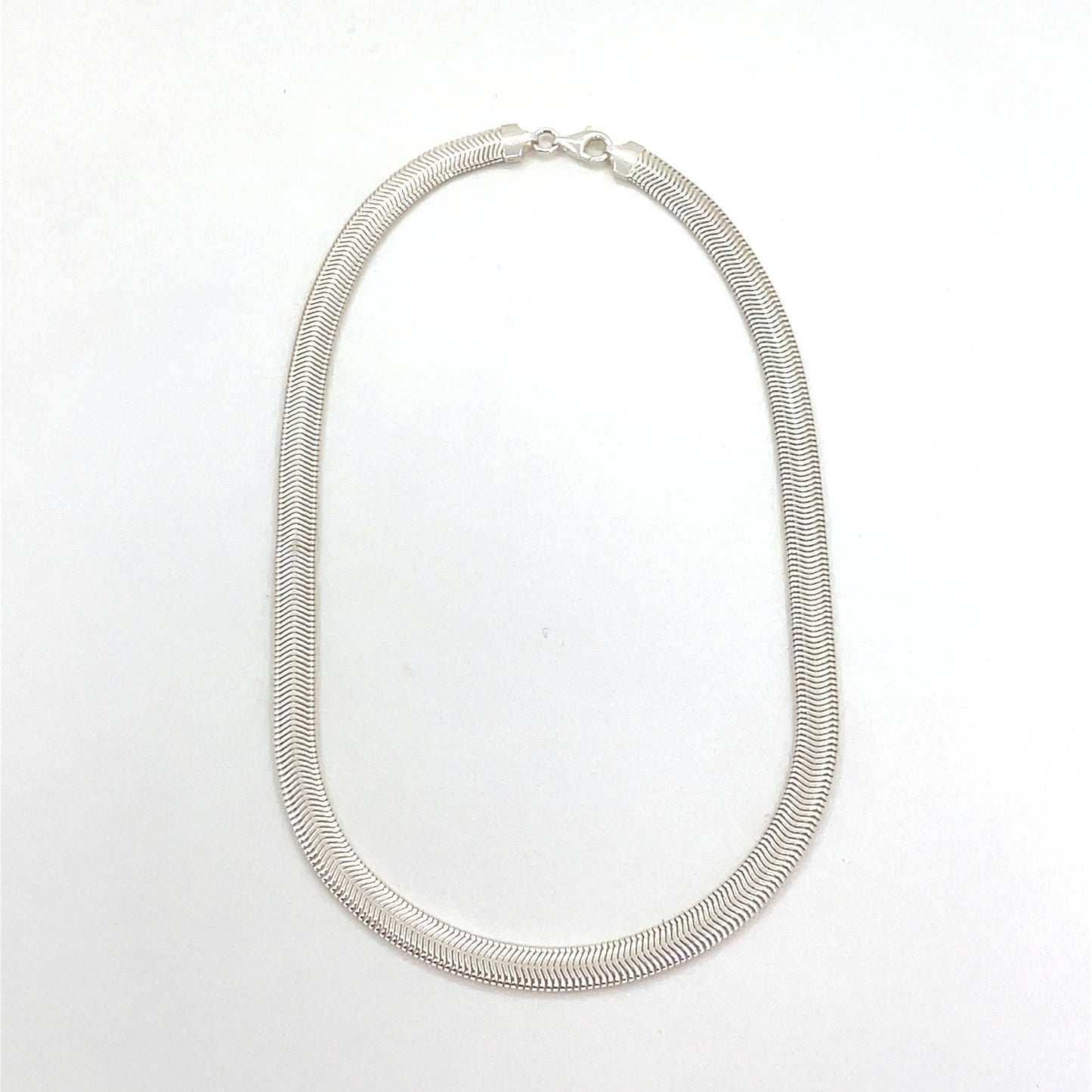 Sterling Silver Necklace | Herringbone Style, 18 inch