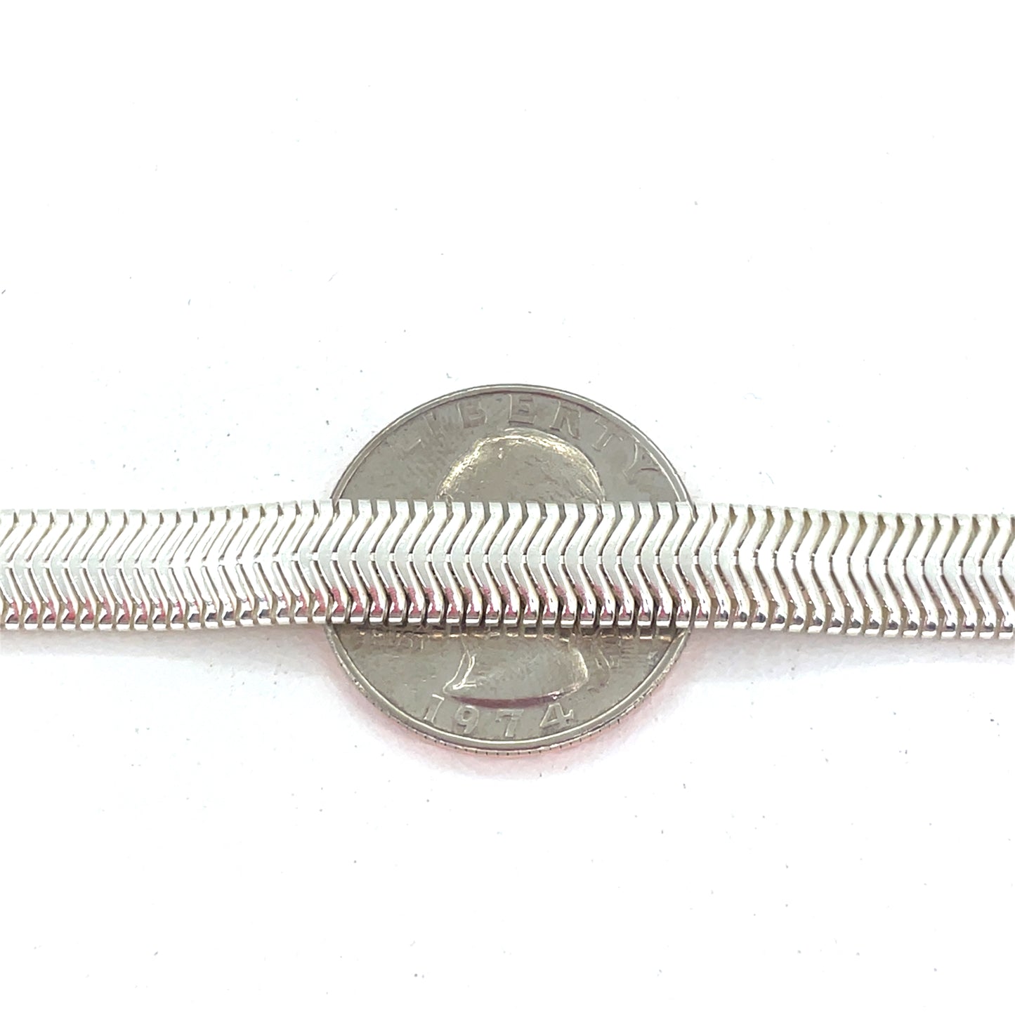 Sterling Silver Necklace | Herringbone Style, 18 inch